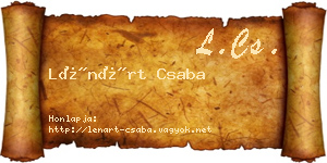 Lénárt Csaba névjegykártya