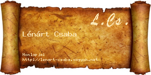 Lénárt Csaba névjegykártya